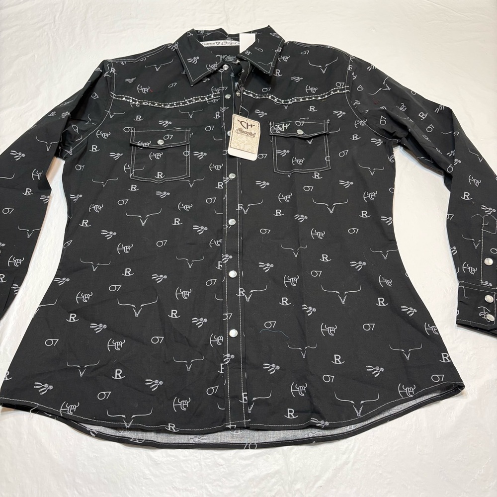 Women's Cowgirl Ranch Black Western Button Down Shirt
